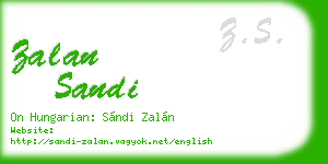 zalan sandi business card